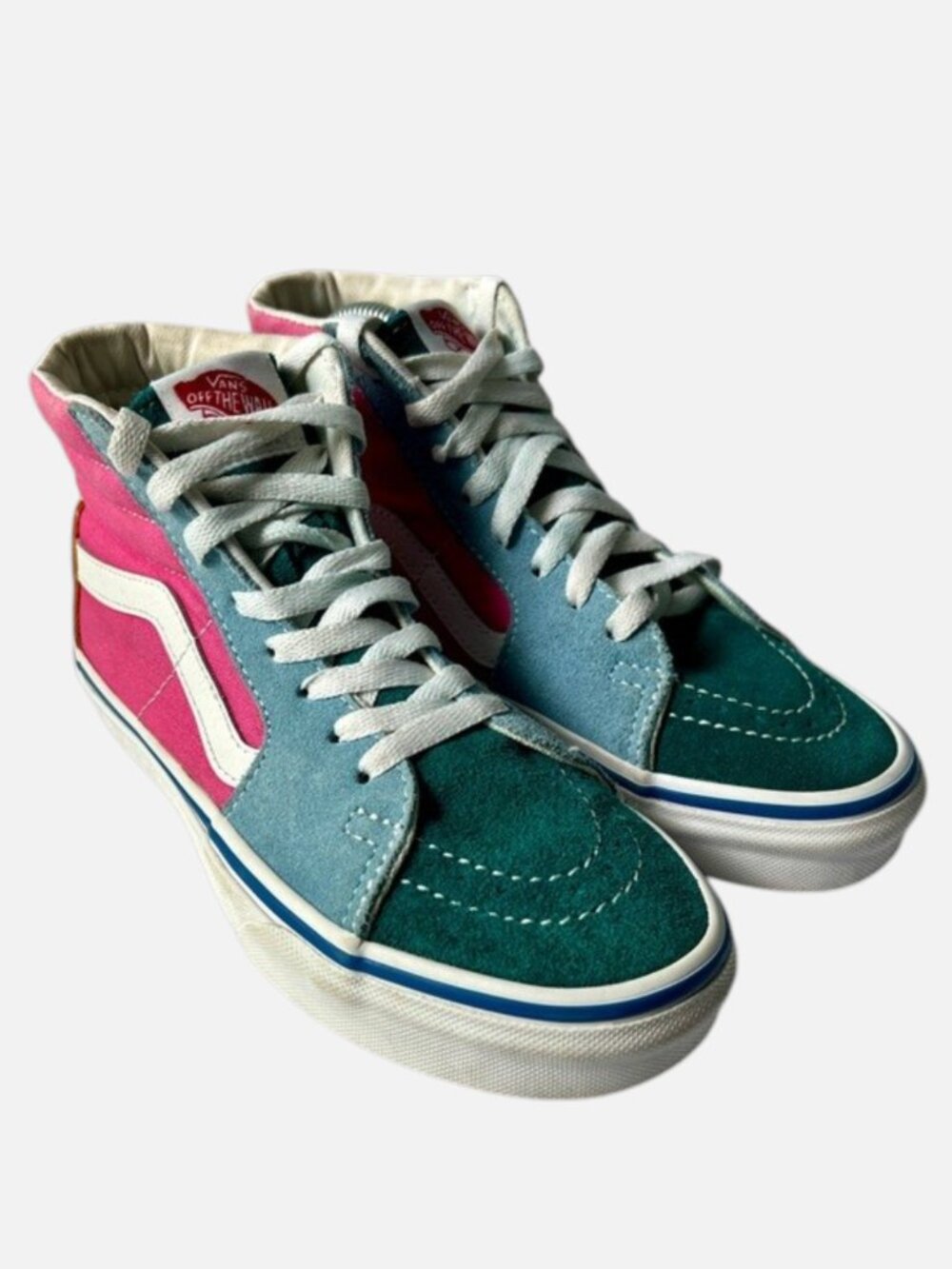 Vans Sk8-Hi Womens 5.5 Multicolor Suede High Top Sneakers Y2K Skate Streetwear